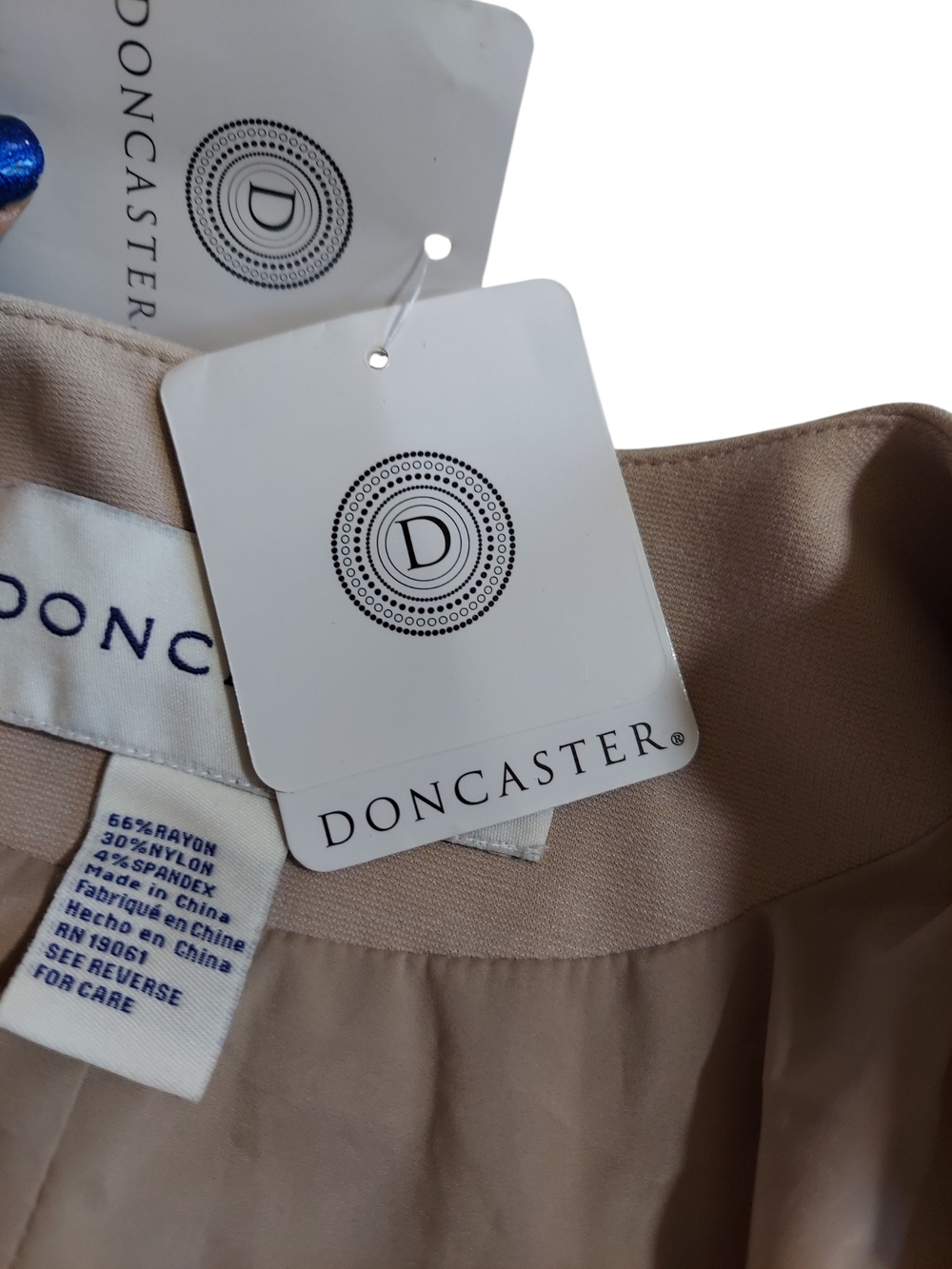 NWT Doncaster Beige Black Colorblock Zip Front Jacket Blazer Size 12 Career - Picture 7 of 10